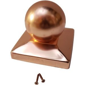 5.5" x 5.5" Solid Copper Ball Post Cap