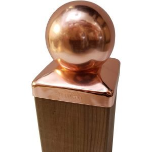 3.5" x 3.5" Solid Copper Ball Post Cap