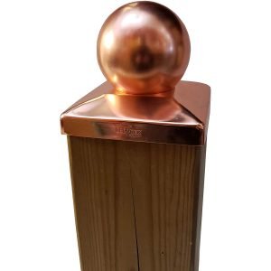 5.5" x 5.5" Solid Copper Ball Post Cap