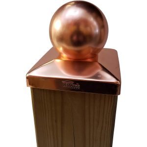 5.5" x 5.5" Solid Copper Ball Post Cap