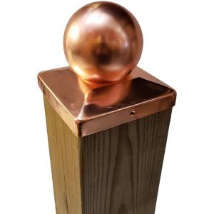 5.5" x 5.5" Solid Copper Ball Post Cap
