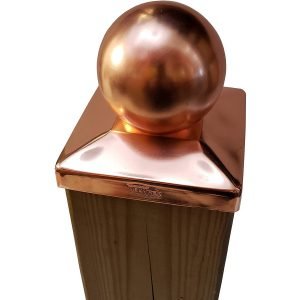 5.5" x 5.5" Solid Copper Ball Post Cap