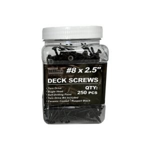 #8 x 2.5 Deck Screws Black